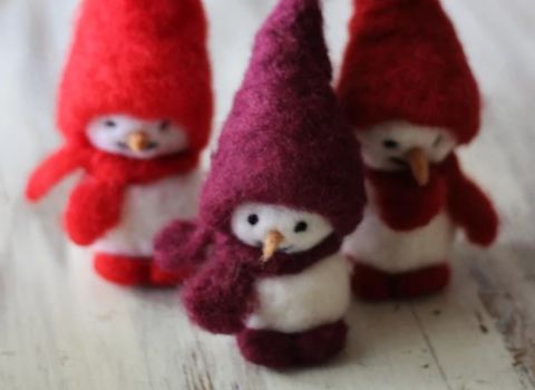 Needlefelting Snowmen